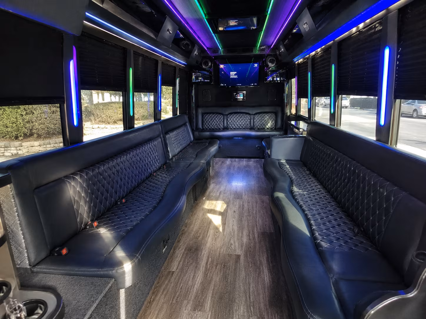 san rafael 15 passenger party bus interior