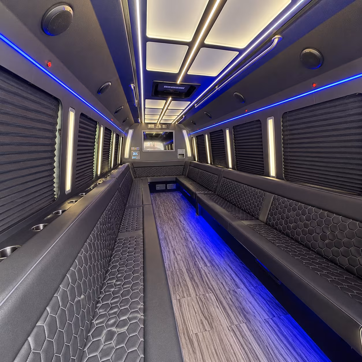 san rafael 30 passenger party bus interior