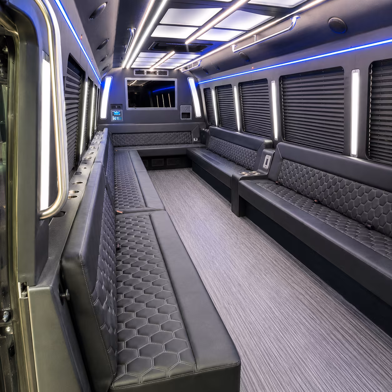 san rafael 40 passenger party bus interior