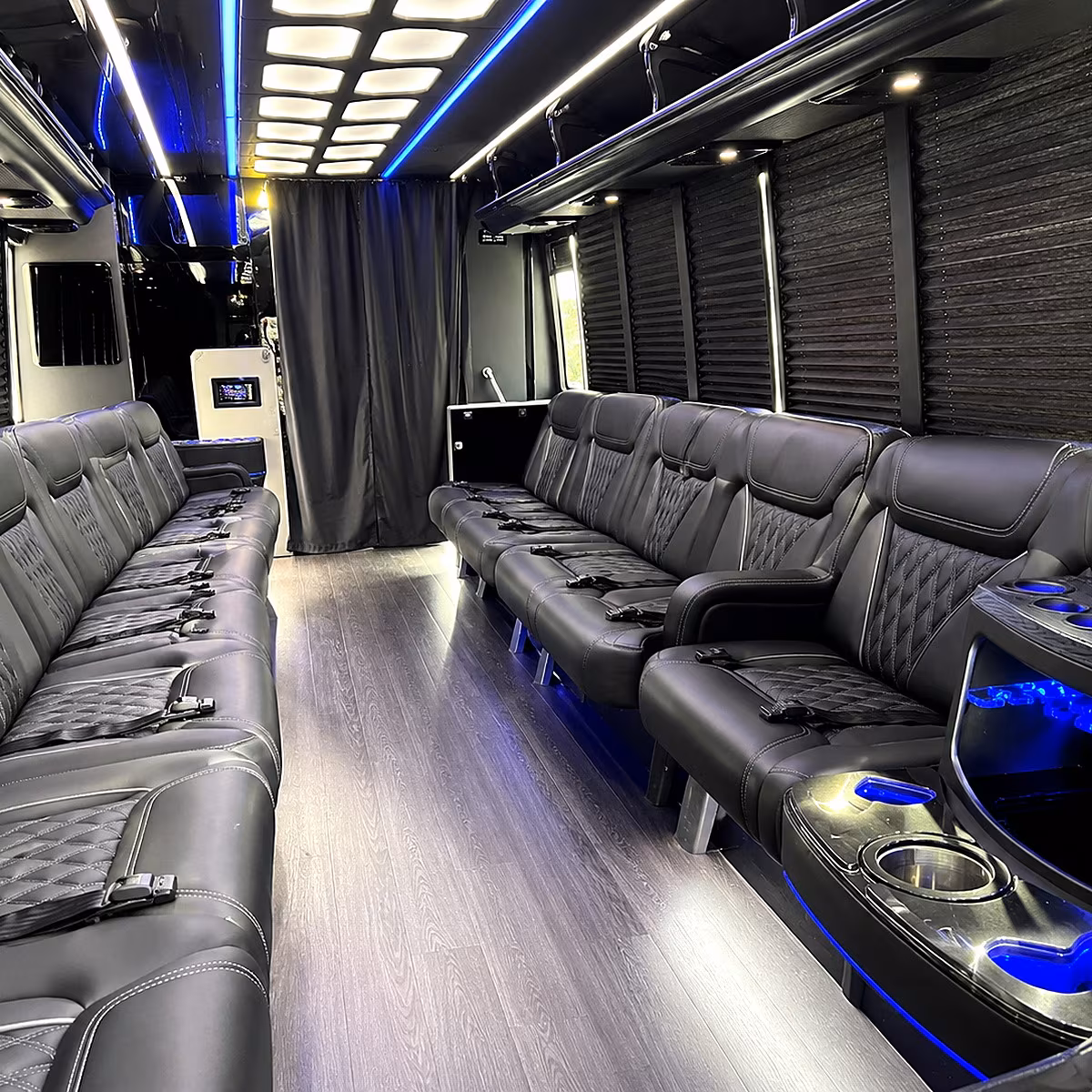 san rafael party bus rental interior